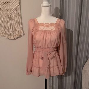 Candie’s Pink blush peasant top